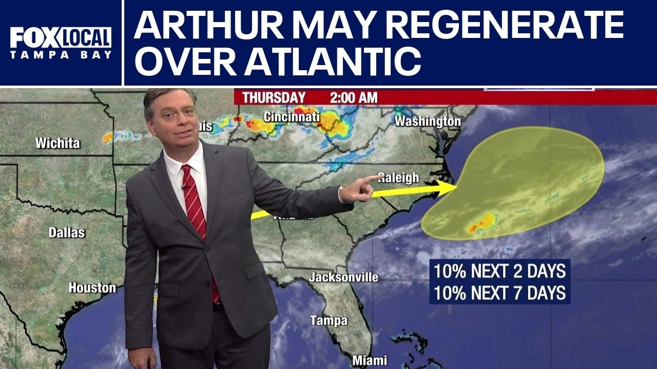 Arthur may regenerate over Atlantic