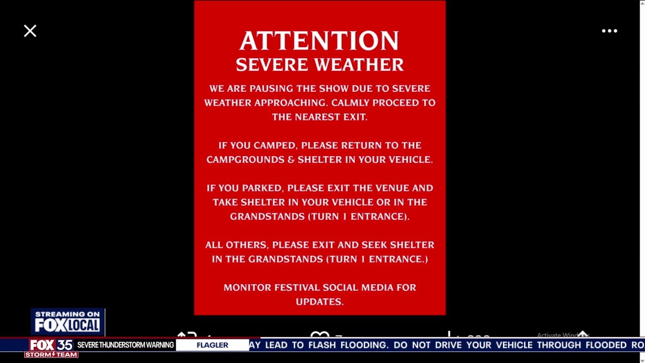 Welcome to Rockville paused amid weather threat