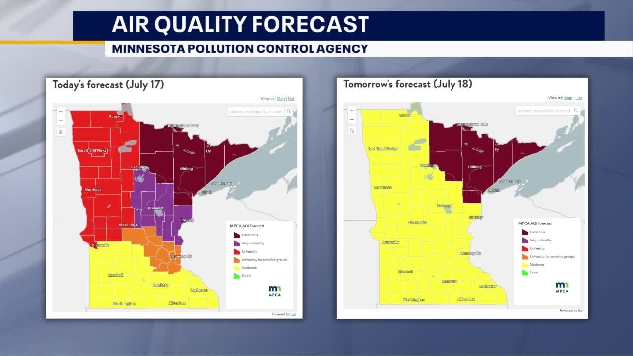 MN air quality improves, wildfires and heat wave continues