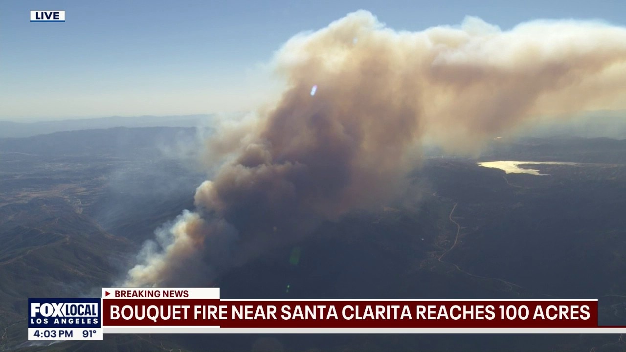 Bouquet Fire near Santa Clarita burns 100+ acres