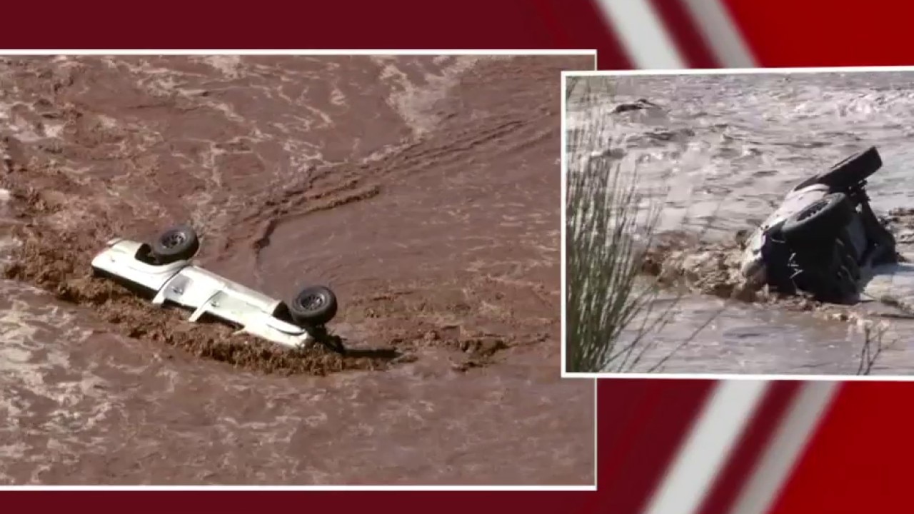 Man sitting on truck in Tonopah floodwaters rescued