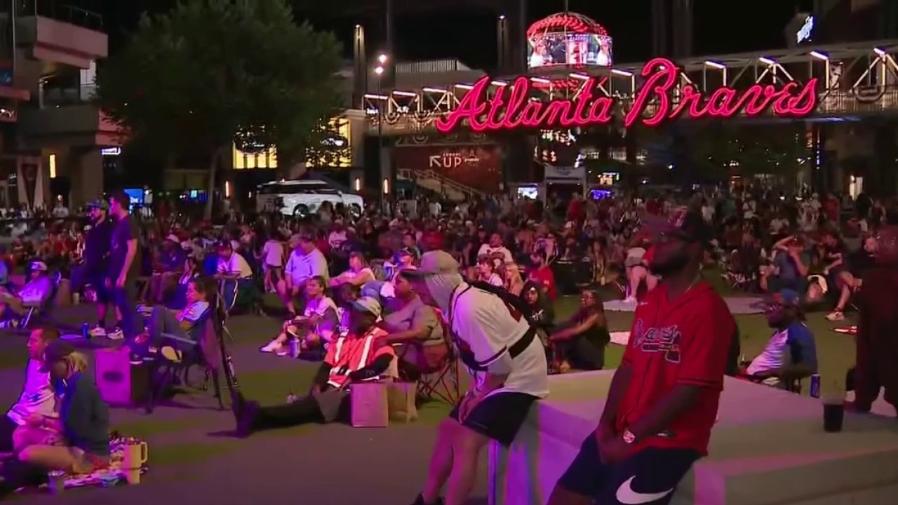 Atlanta fans gather at The Battery for game