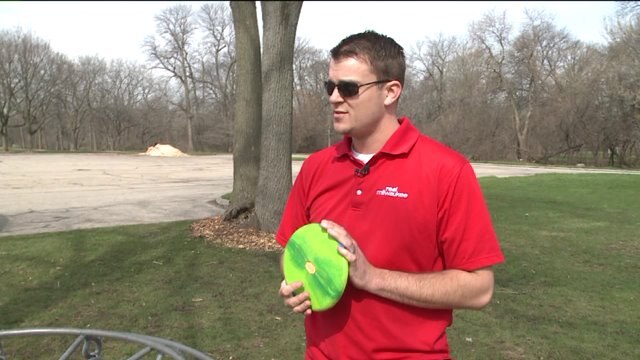 Chip learns about disc golf
