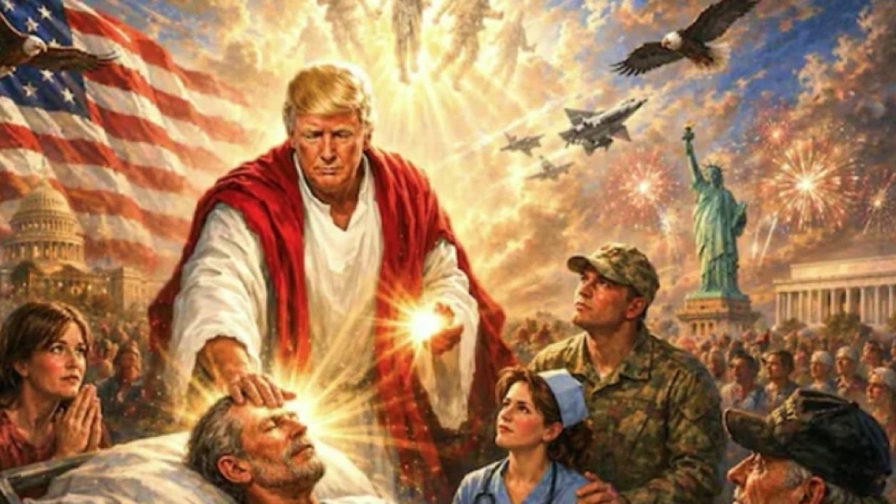 President Trump defends AI-generated photo