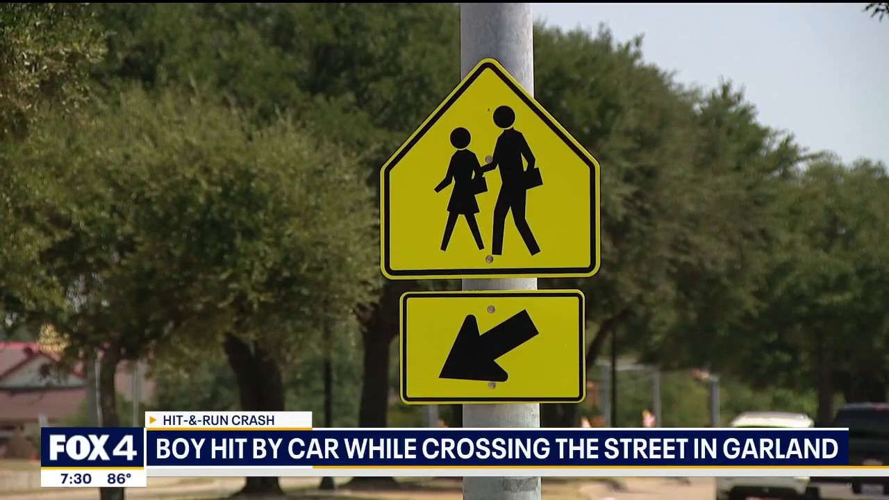 Garland boy hit while crossing the street