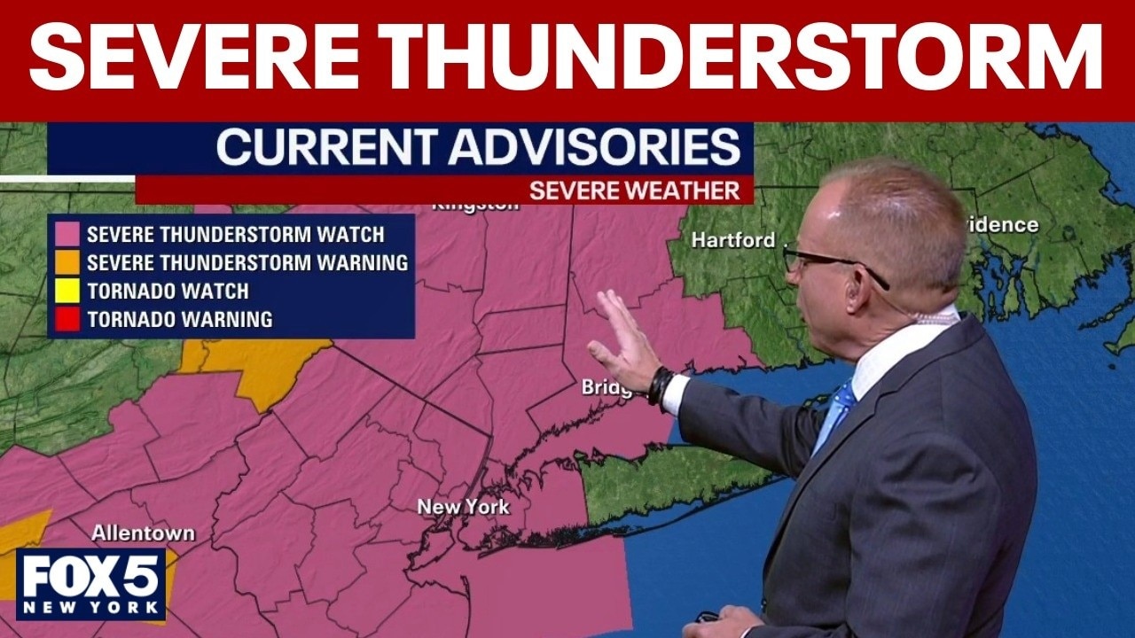 NYC, NJ storm 5 p.m. update: Severe thunderstorm watch