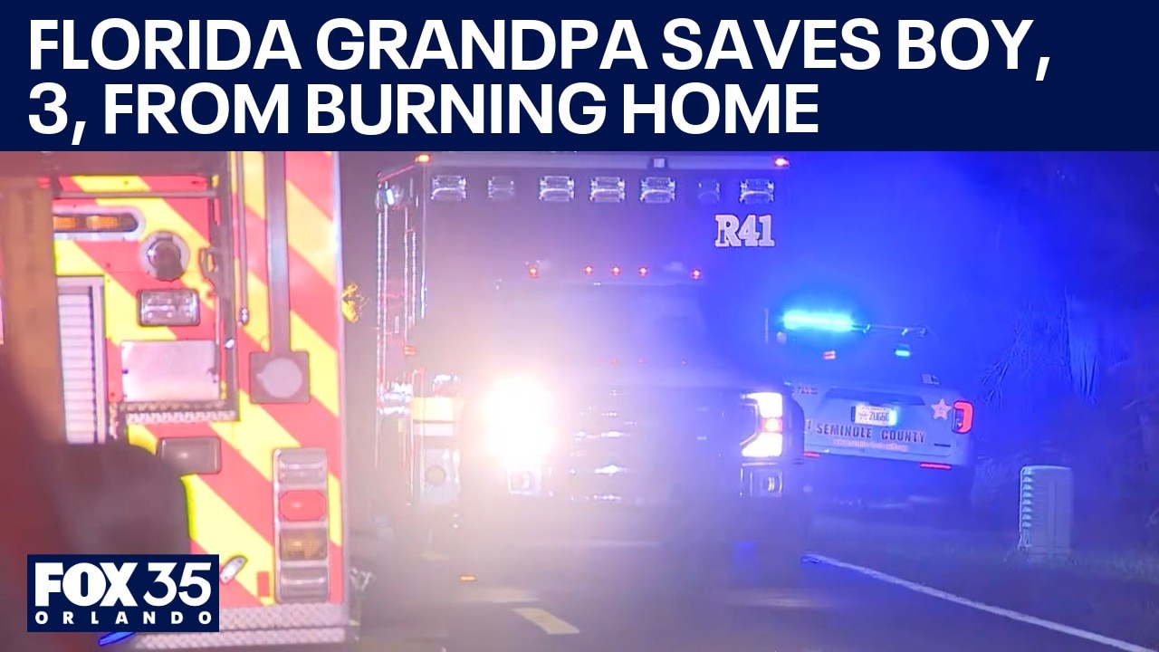 Florida grandpa saves boy, 3, from burning home