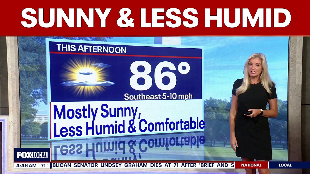 DC weather: Sunny skies, less humid and comfortable Monday