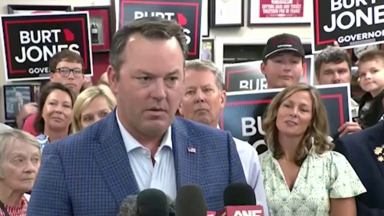 Gov. Kemp appears with Burt Jones at news conference