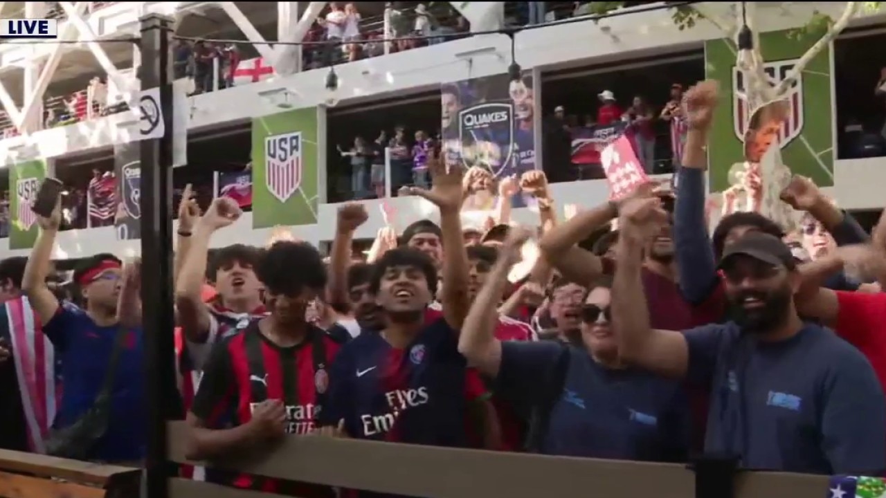 Team USA fans cheer & party at San Pedro Square Watch Party