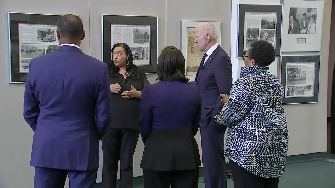 President Biden tours Greenwood Cultural Center
