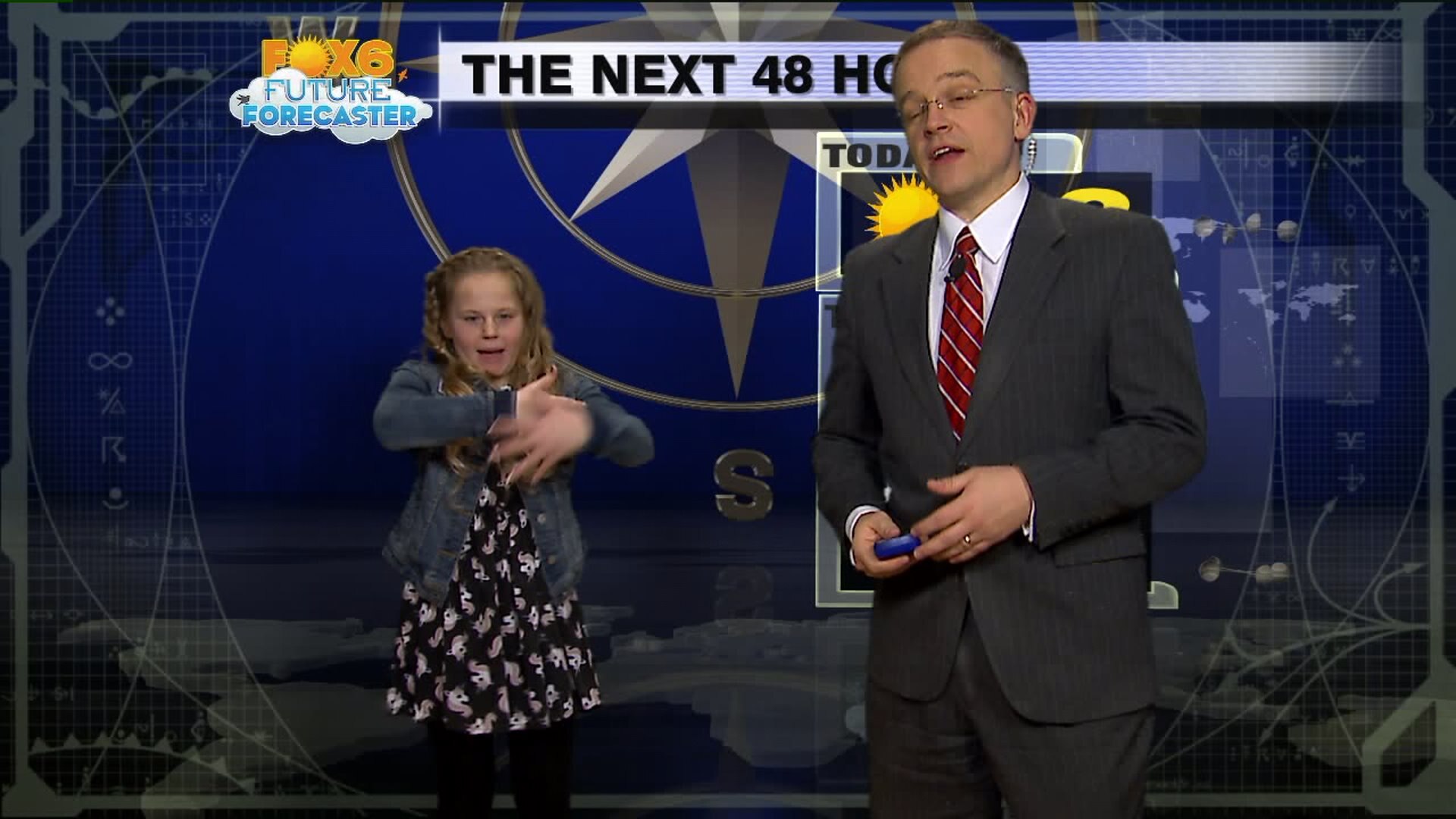 Isabella helps with the weather