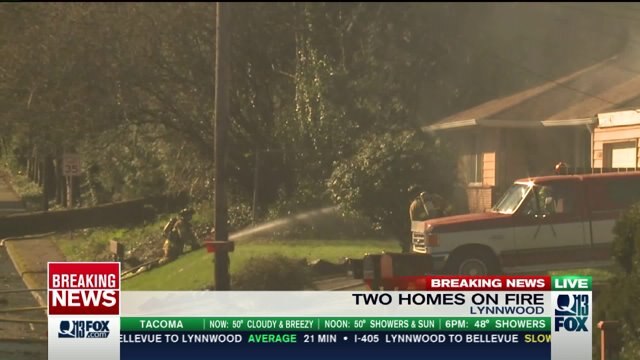 Tree crashes into power line sparking two house fires in Lynnwood