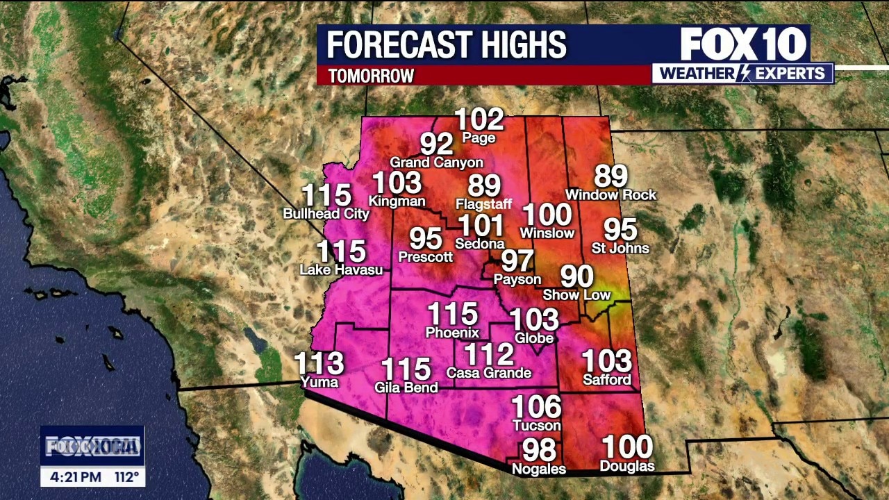Highs to reach 115 in Phoenix this week