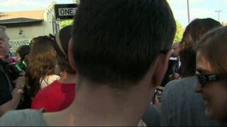 Woman spills yogurt on the President
