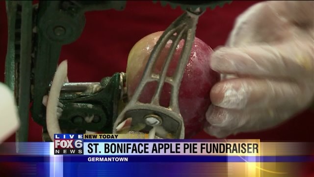Carl learns the art of apple peeling as he previews an apple pie sale fundraiser