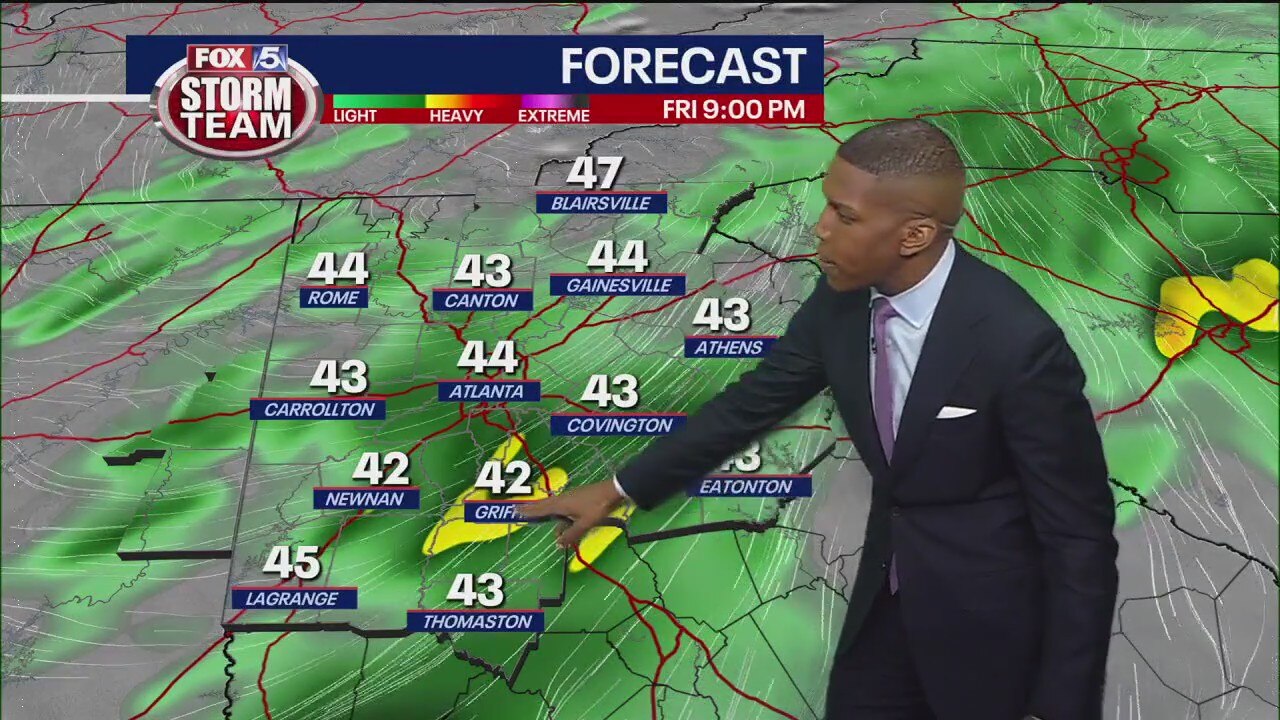 Friday evening forecast