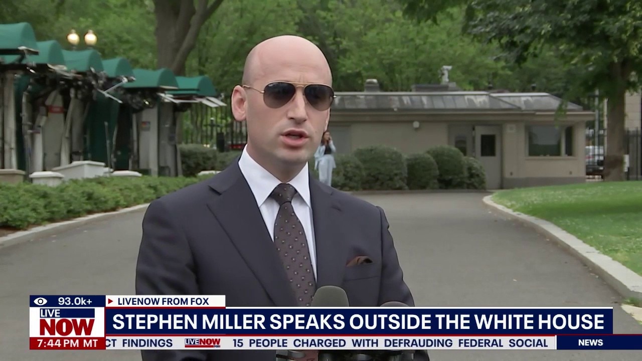 Trump adviser Stephen Miller speaks outside White House