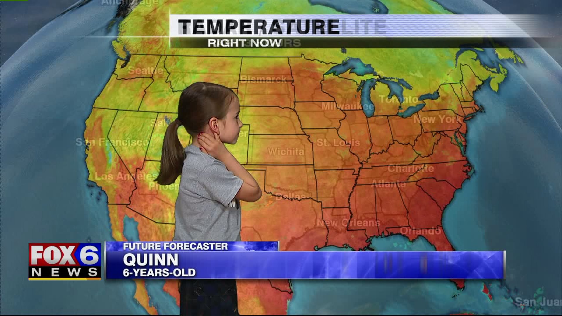 Quinn helps with the weather