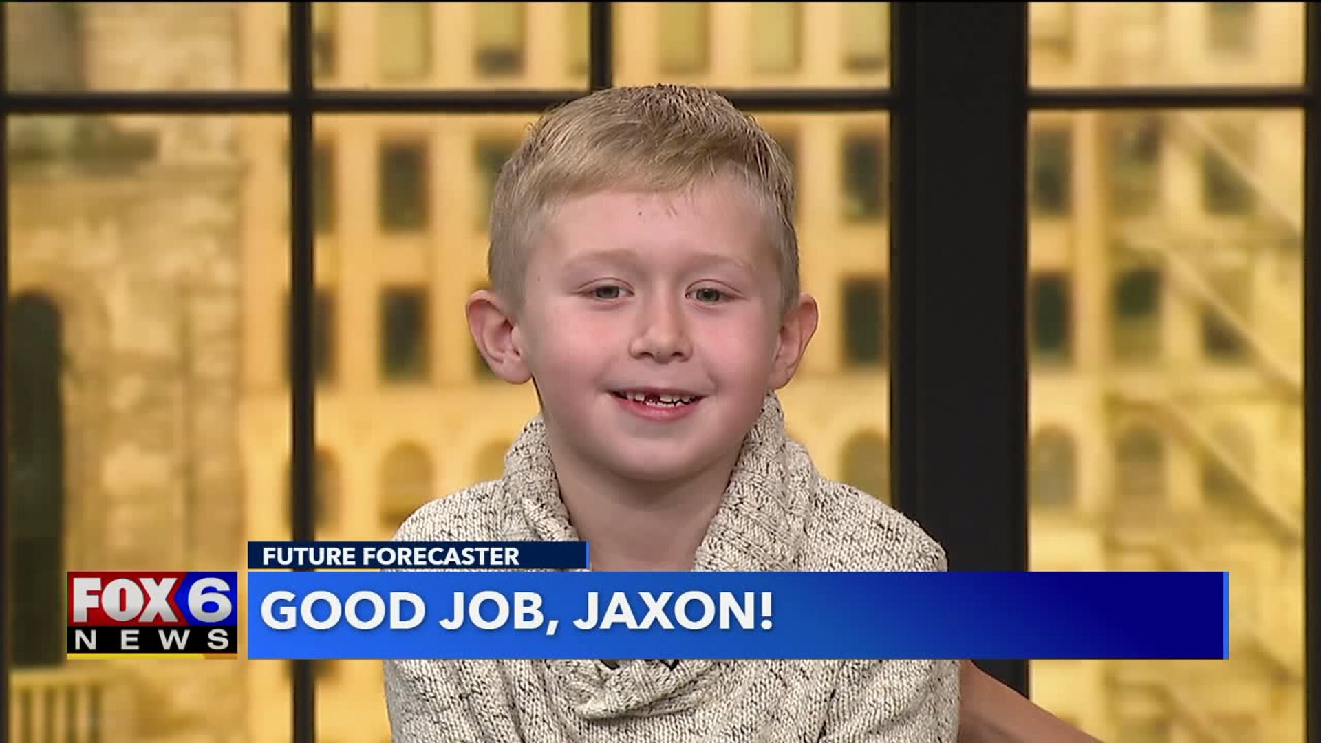 Jaxon helps with the weather