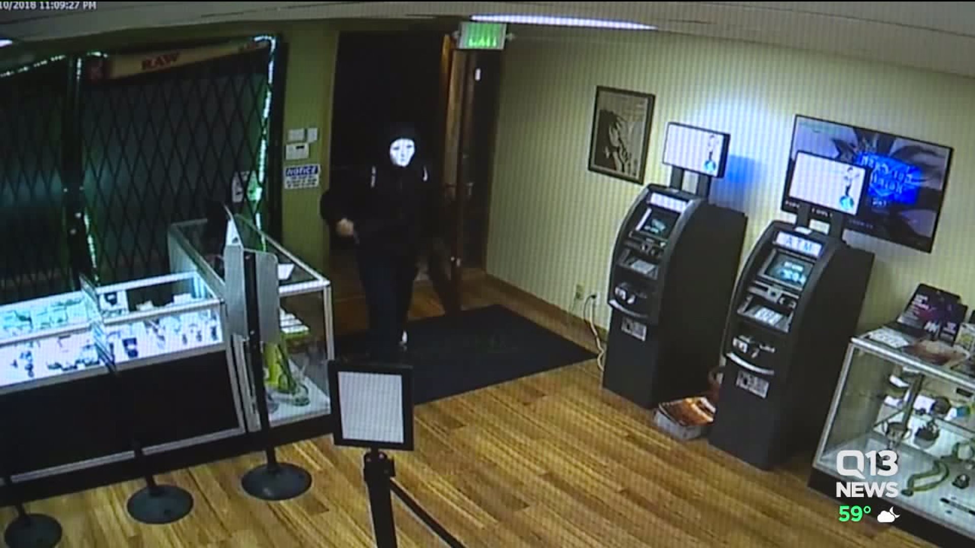 Masked robbers knock off pot shop
