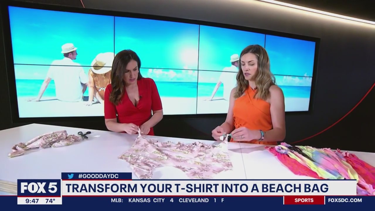 Transform your t-shirt into a beach bag