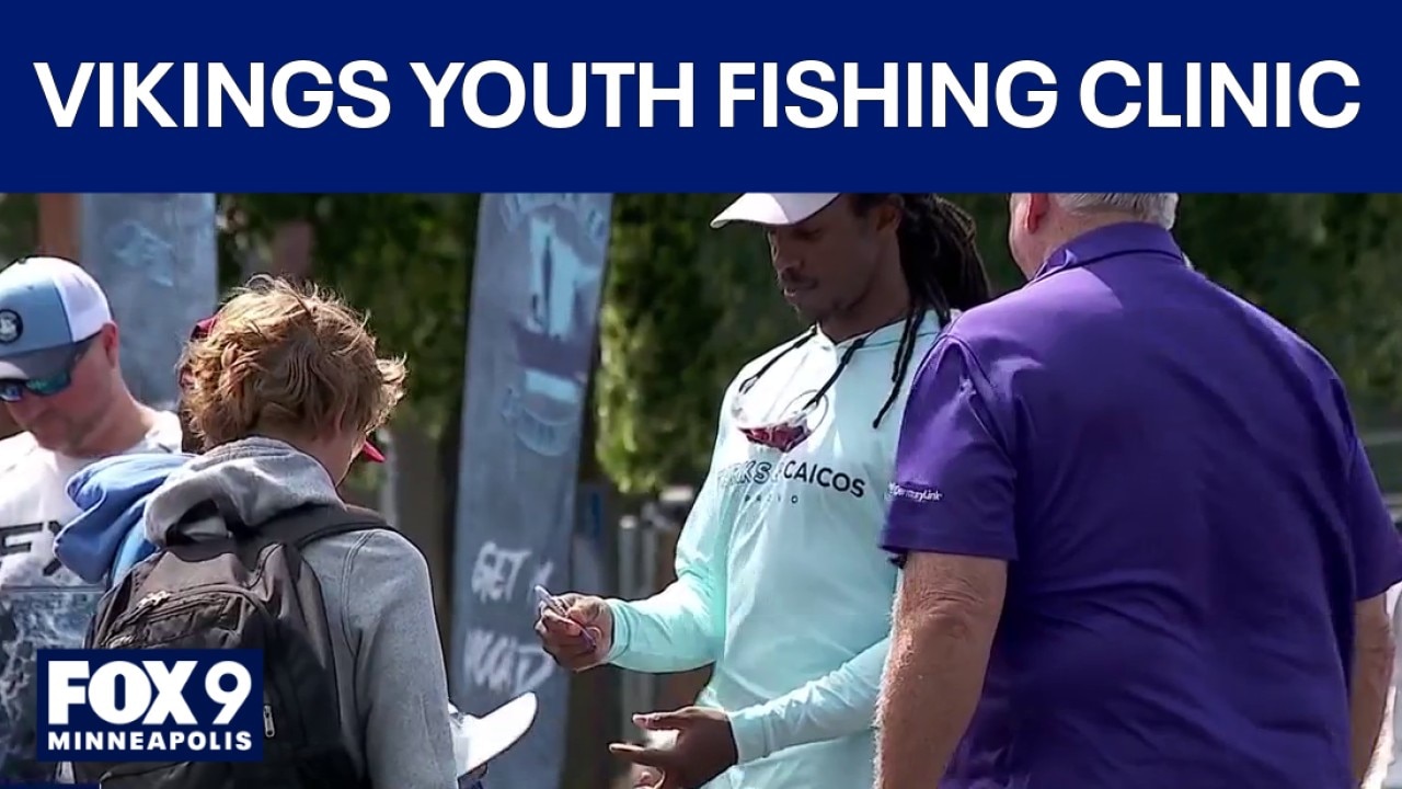 Vikings host youth fishing clinic at Lake Minnetonka
