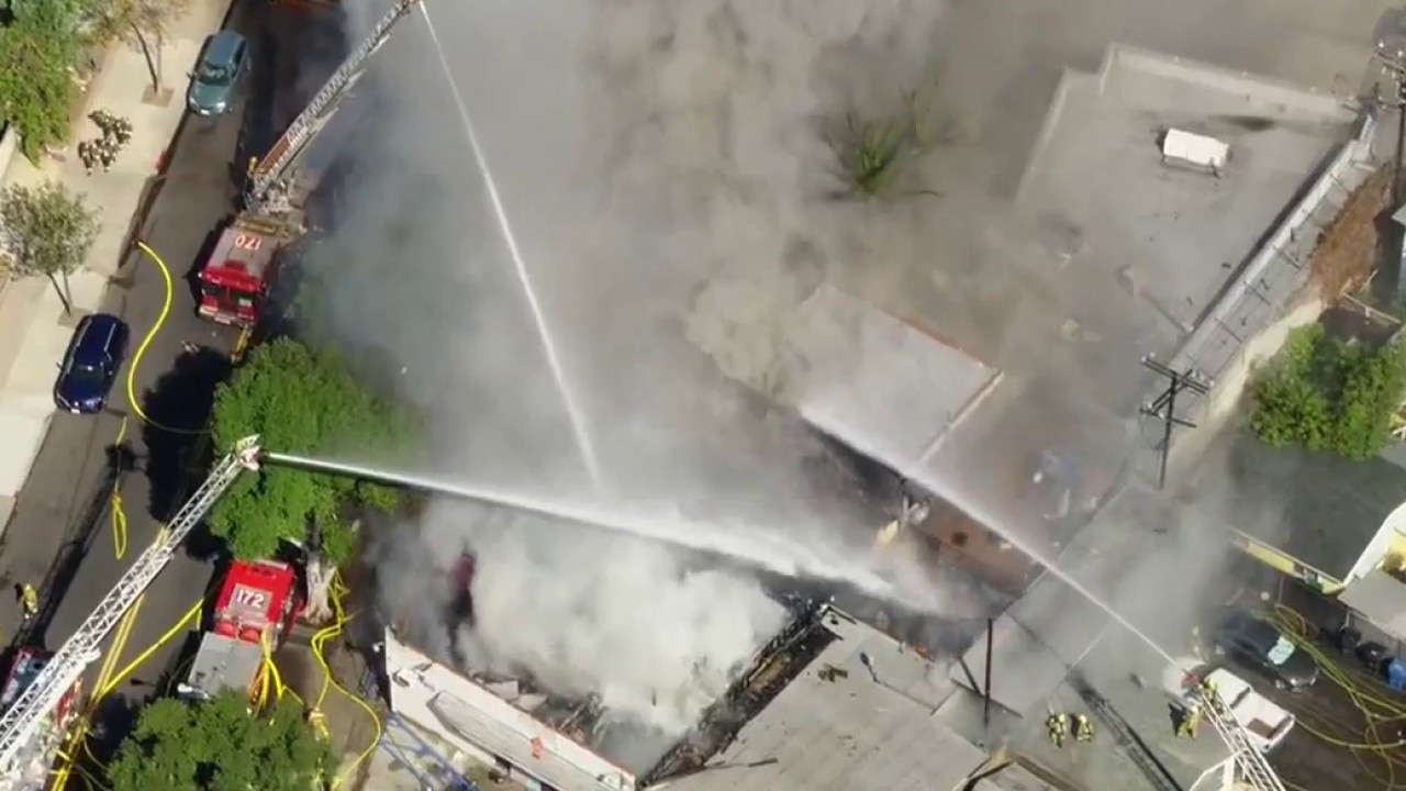 Inglewood buildings go up in flames 
