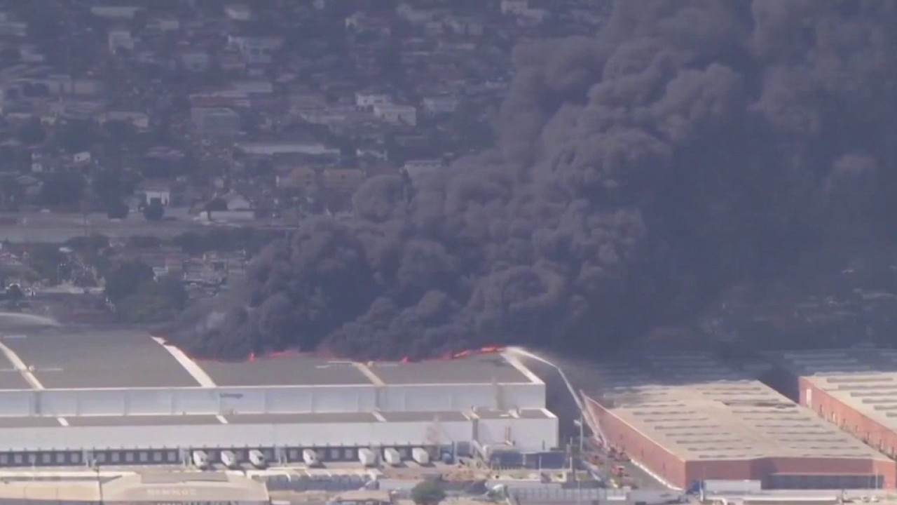 Massive fire erupts at Boyle Heights cold storage facility