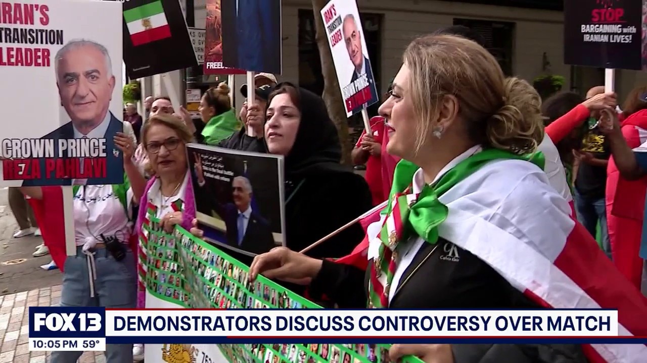 Iranian fans protest ahead of World Cup match, 1-1 tie with Egypt