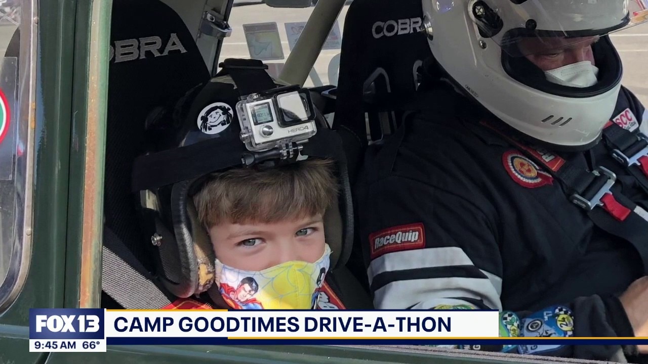 Camp Goodtimes Drive-A-Thon welcomes young patients to the racetrack