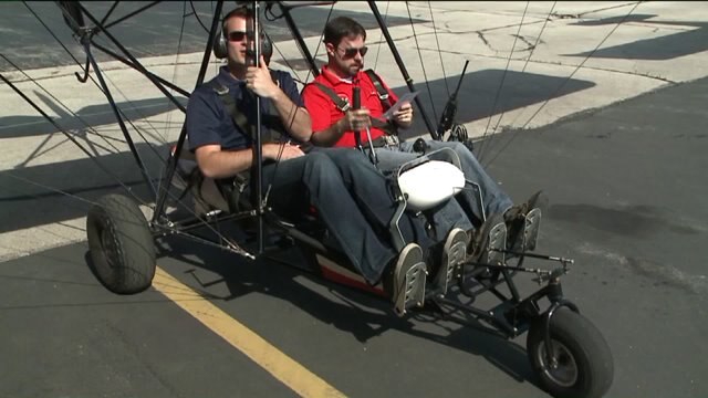 Chip prepares to take to the skies in an Ultralight