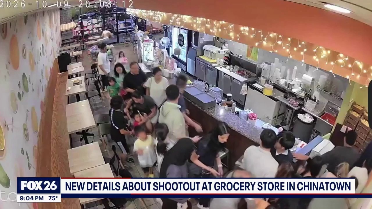 Shootout in Houston's Chinatown: New surveillance video shows chaos