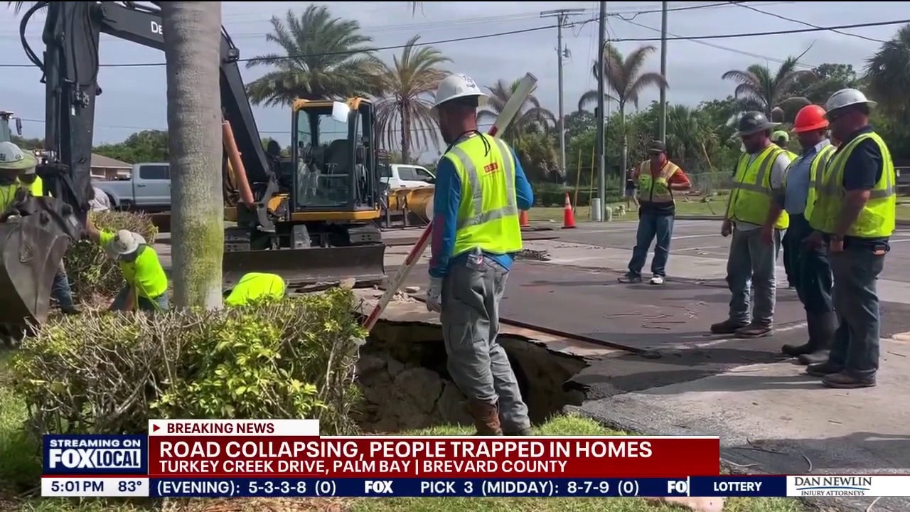 Road collapse isolates senior community in Palm Bay