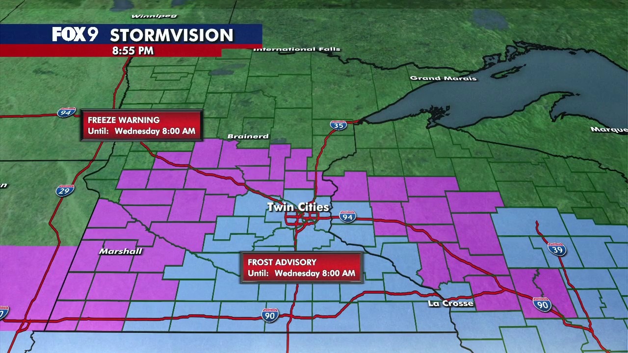 MN weather: Frost advisory, freeze warning