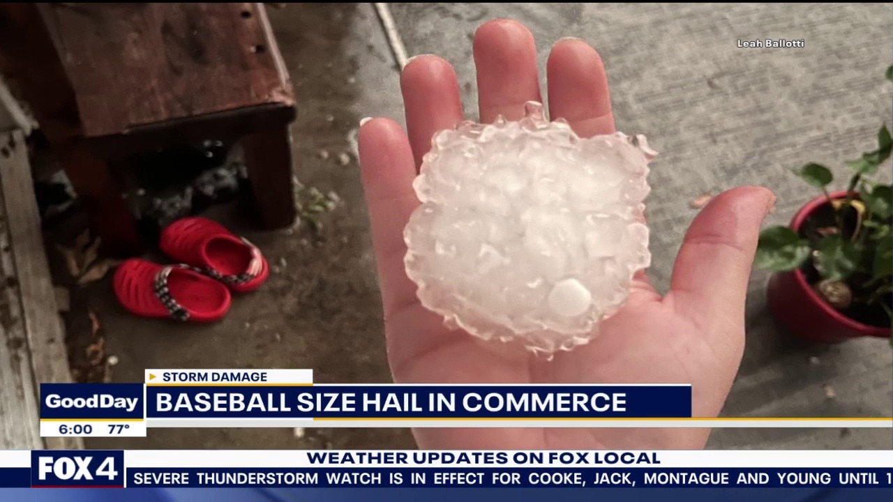 Baseball-sized hail falls overnight in North Texas