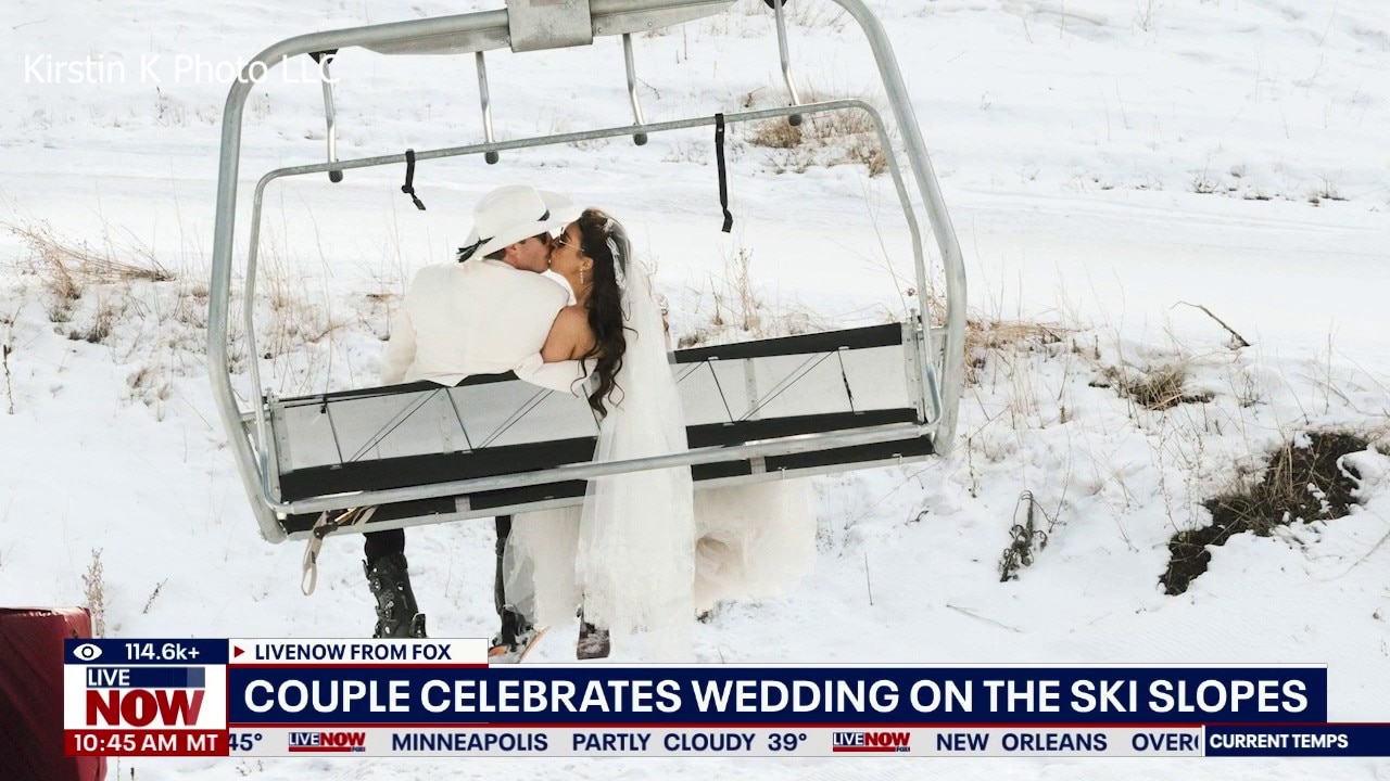 Couple Celebrates Wedding on the Ski Slopes