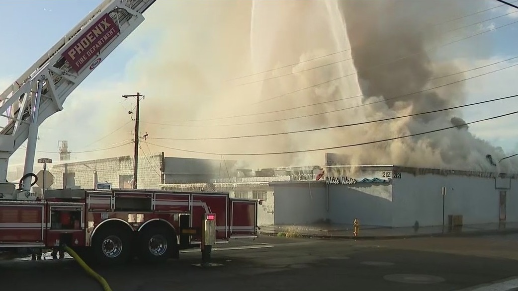 Crews battling metal scrapyard fire in Phoenix