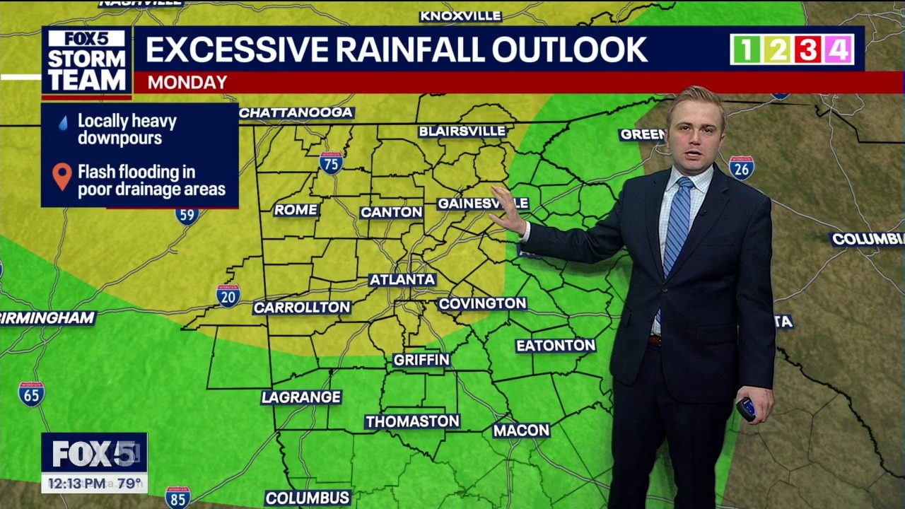 Monday midday weather forecast