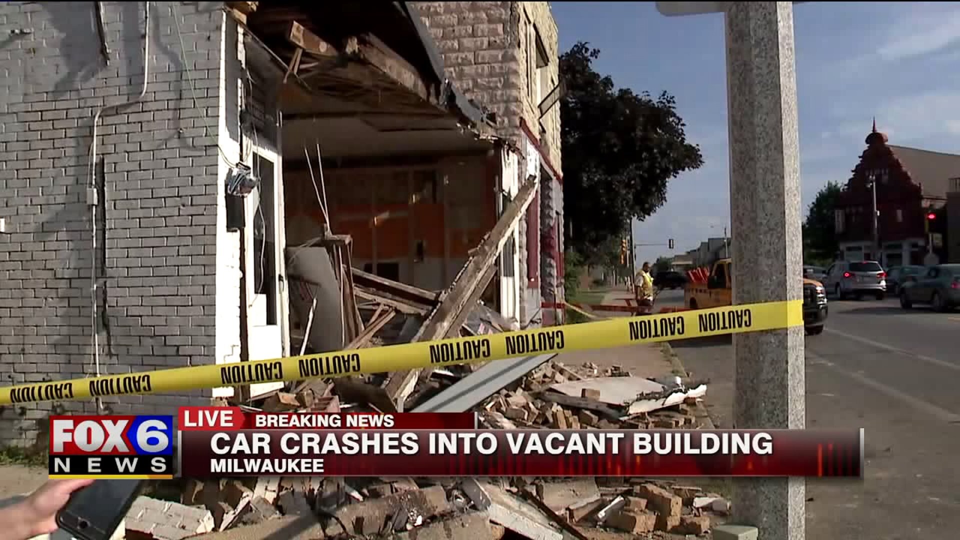 Car crashes into vacant building | FOX6 Milwaukee