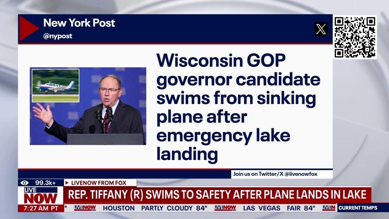 Rep. Tom Tiffany swims to safety after emergency landing on lake