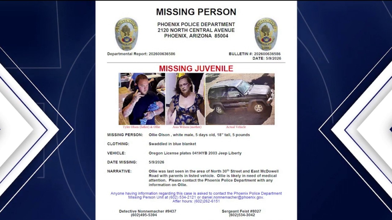 Phoenix Police leading criminal investigation after cancellation of Amber Alert for 5-day-old