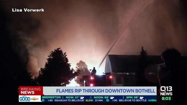 Massive fire jumps from building to building in downtown Bothell