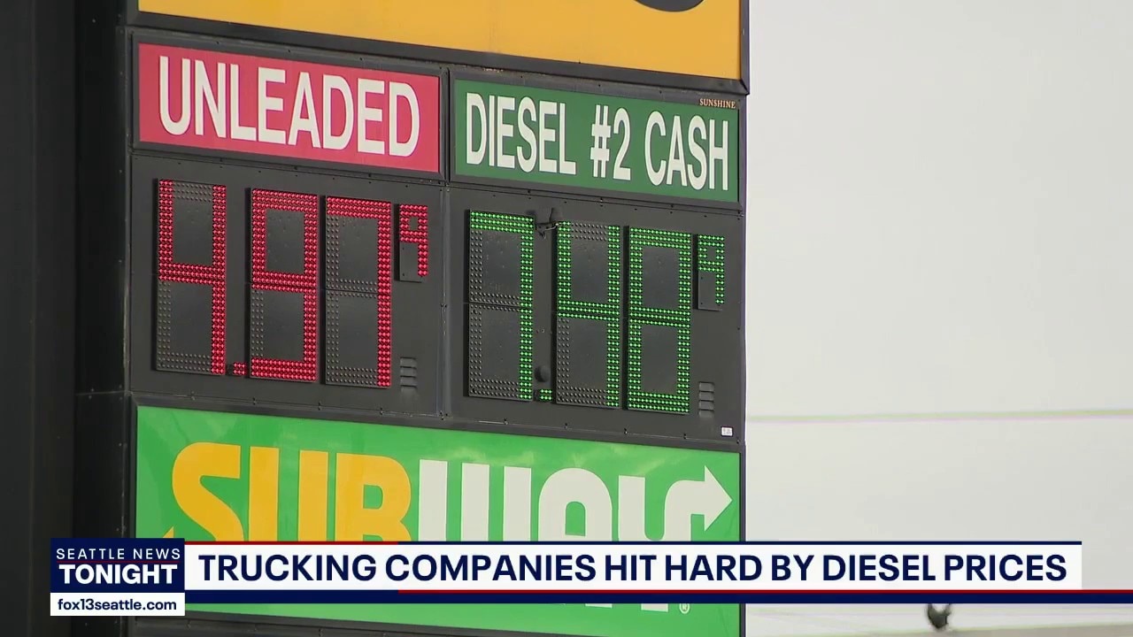 WA trucking companies hit hard by skyrocketing diesel prices