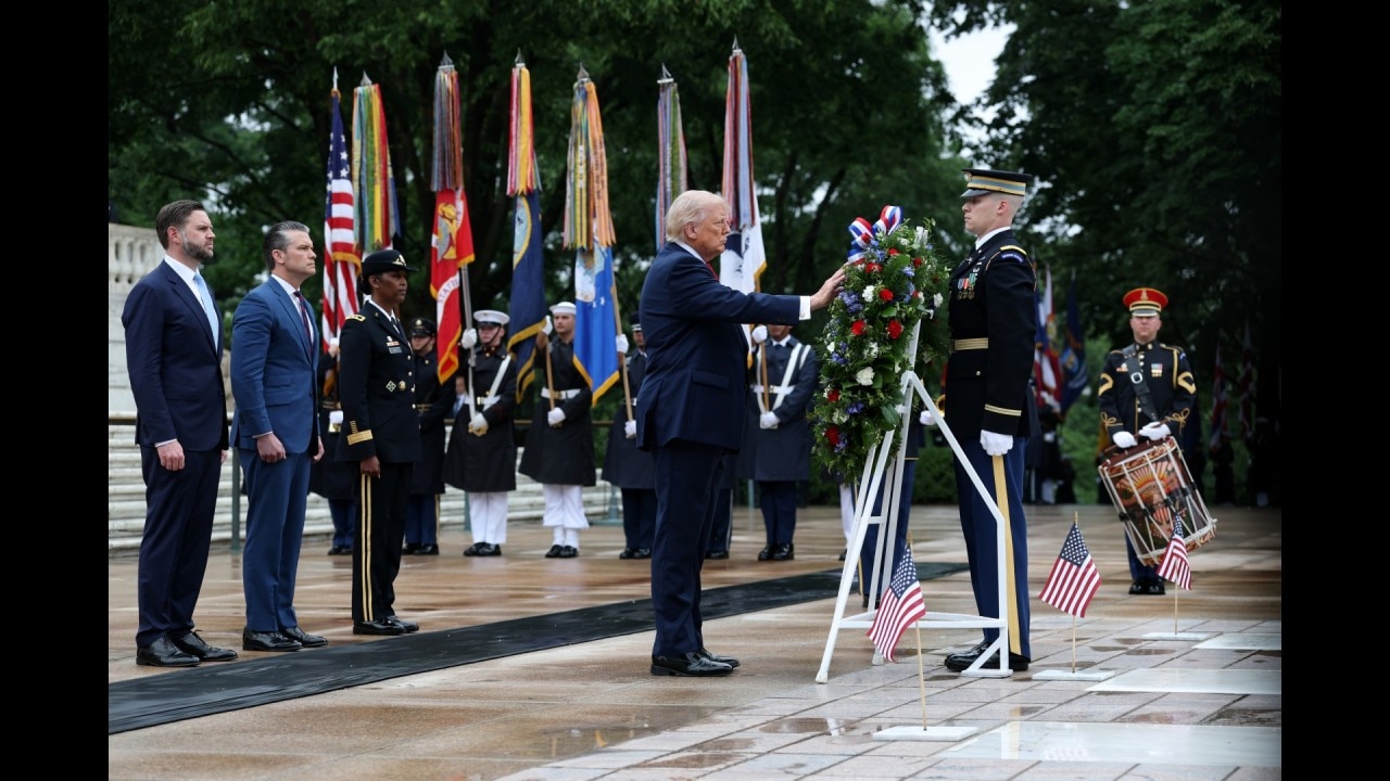 President Trump, VP JD Vance visit The Tomb of the Unknown Soldier | Full Memorial Day ceremony