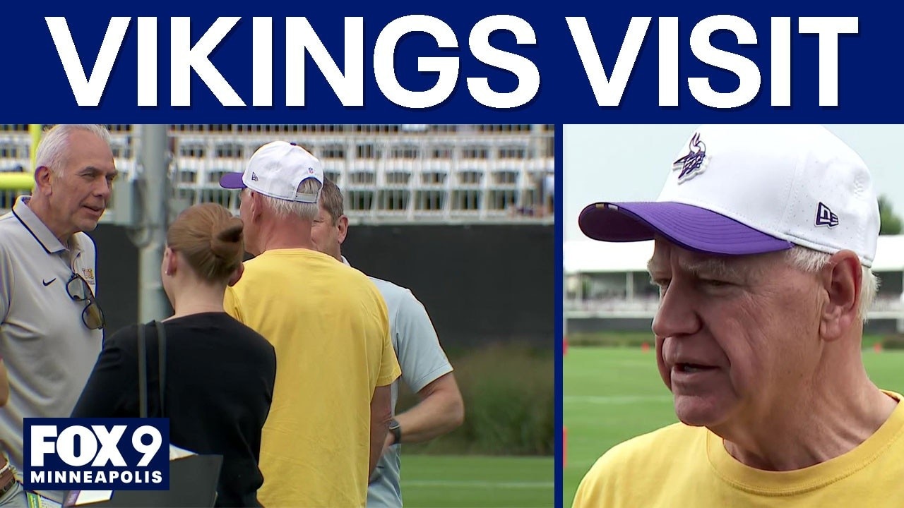Gov. Tim Walz visits Vikings training camp