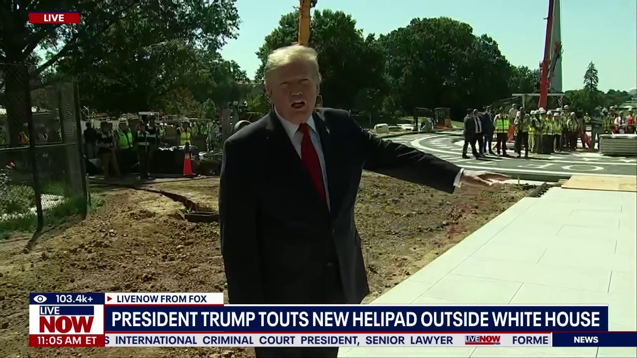 President Trump touts new helipad outside White House