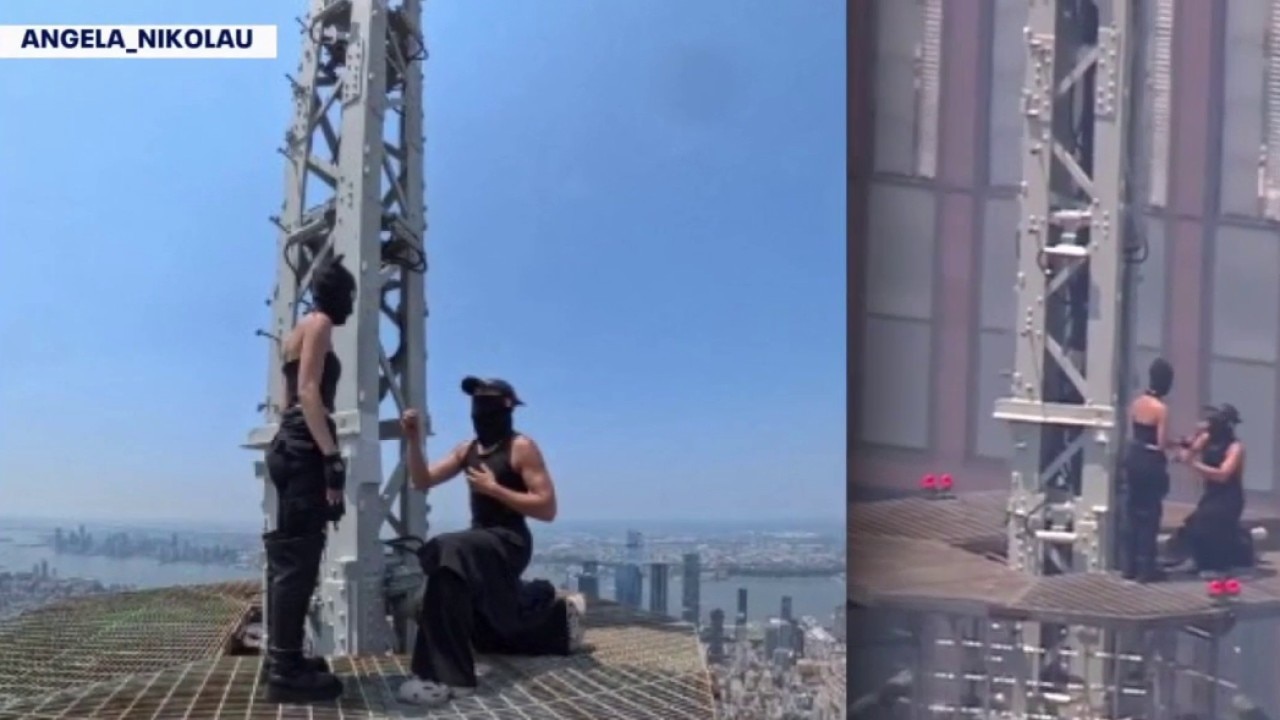 Empire State building climber proposes at top of tower