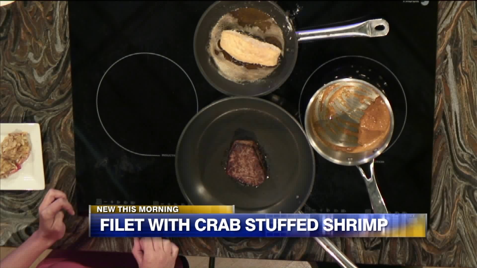 Filet with crab stuffed shrimp