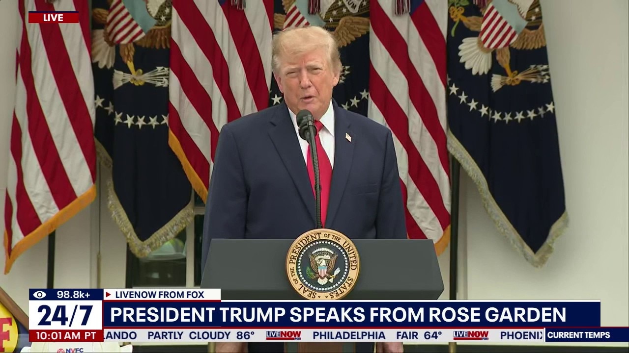 President Trump delivers remarks from the Rose Garden